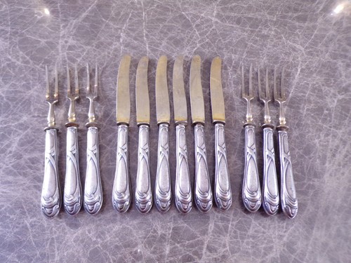Art nouveau fruit - cutlery, 12