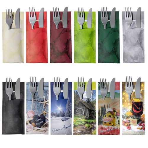 Cutlery bags with napkins many - with,